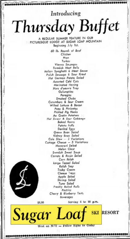 Sugar Loaf Resort - Jun 1965 Thurs Night Buffet (newer photo)